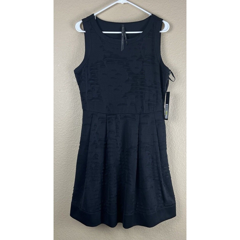 Marc New York Andrew Marc Black Slash Fit Flare Dress Medium Dark Fairycore NEW